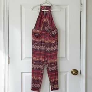 BCBGeneration Women's Printed Halter Jumpsuit Size Medium